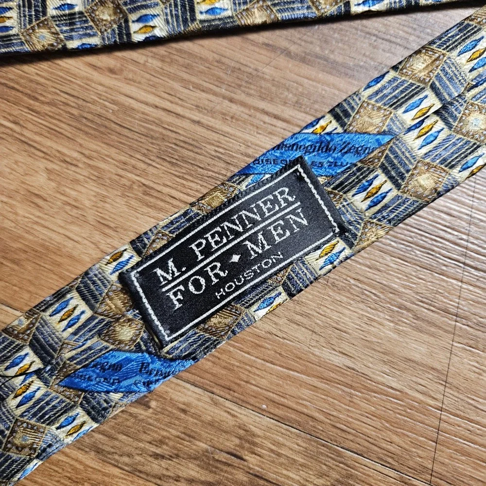 Ermenegildo Zegna Silk Jacquard Tie M. Penner Necktie Quiet Luxury Retro Classic